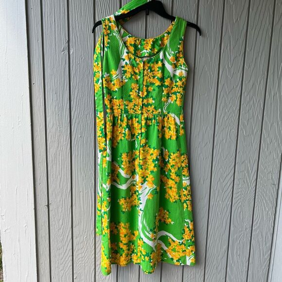 Vintage 1960s Malia Honolulu Hawaiian Fit and Flare Floral Dress – XS/S - Picture 16 of 16